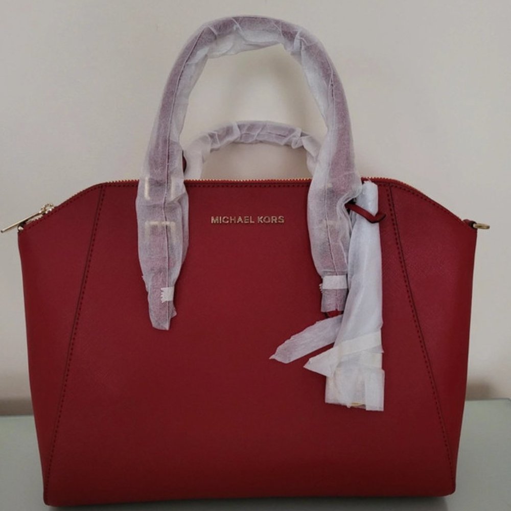 Brand New With Tags Michael Kors Scarlet Red Ciara Satchel Bag